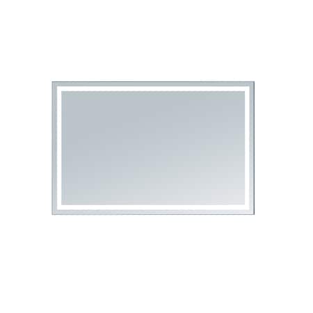 Innoci-Usa Eros 56 in. W x 36 in. H Rectangular LED Mirror with Built-in Controls, Cosmetic Mirror and Clock 63435636
